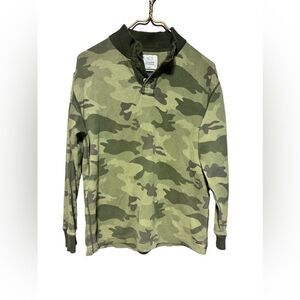 Vintage Wash Thick Camo Henley Size 14